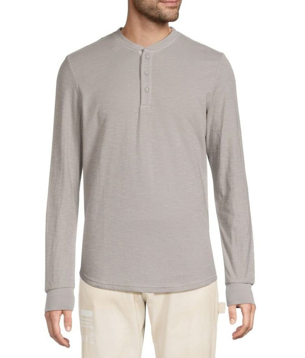 $198 NWT Joe's Jeans Cotton Blend Gray Long Sleeve Double Faced Henley Size S